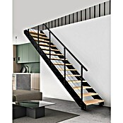 Atrium Wangentreppe Prosto (Farbton Metall: RAL 9005, Breite: 80 cm, Buche, Geschosshöhe: 274,5 cm - 285 cm) | BAUHAUS