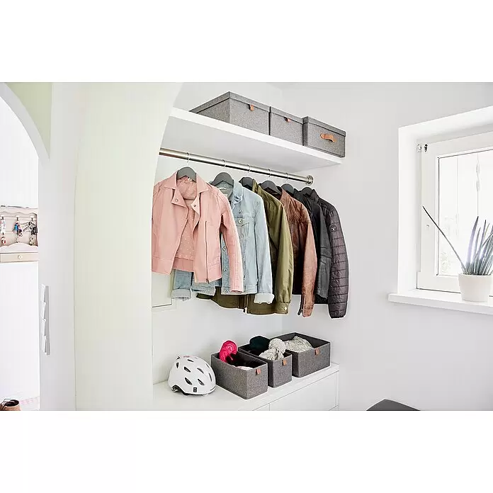 Aufbewahrungsbox-Set - 3 -tlg., Textil, Grau - Stimmungsaufnahme