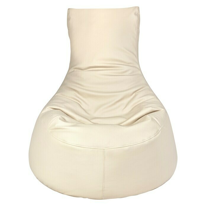 DRW Sitzsack Zum Aufkleben - Weißes Kunstleder Pouf 38x38x38cm