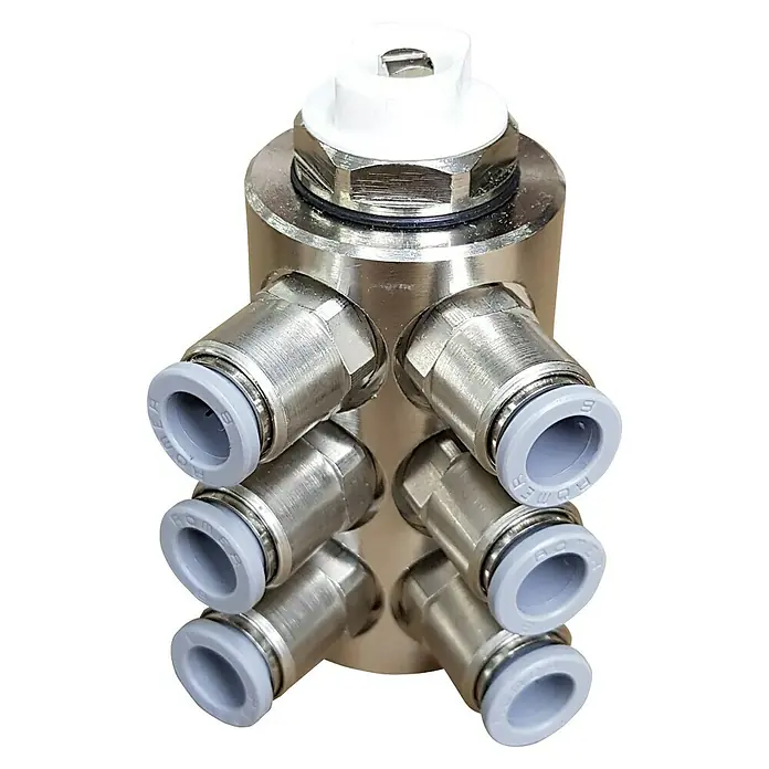 Admiral Verteilerfinger - 6-fach - Mehrfachverteiler mit sechs Anschlüssen, ideal für präzise Luftverteilung in industriellen Anwendungen.