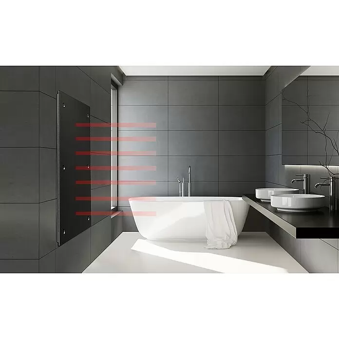 Admiral Infrarot-Glasheizkörper - 450 x 1.200 mm, 850 W, Schwarz - Stimmungsaufnahme
