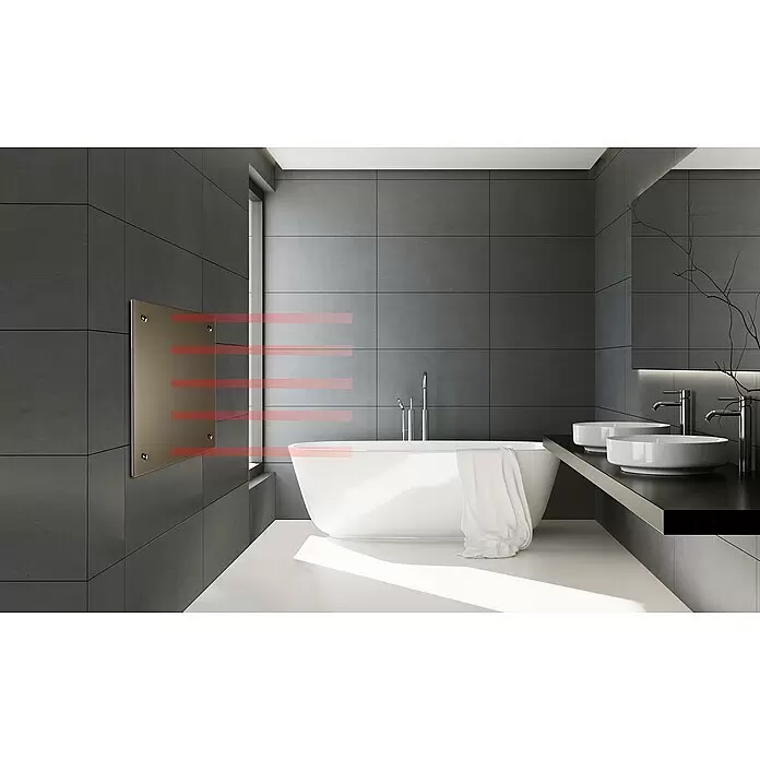 Admiral Infrarot-Glasheizkörper - 500 x 500 mm, 350 W, Beige, Grau - Stimmungsaufnahme