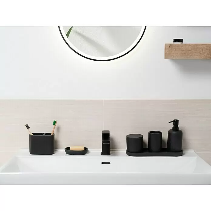 Camargue Seifenspender Stone - Polyresin, Schwarz - Stimmungsaufnahme