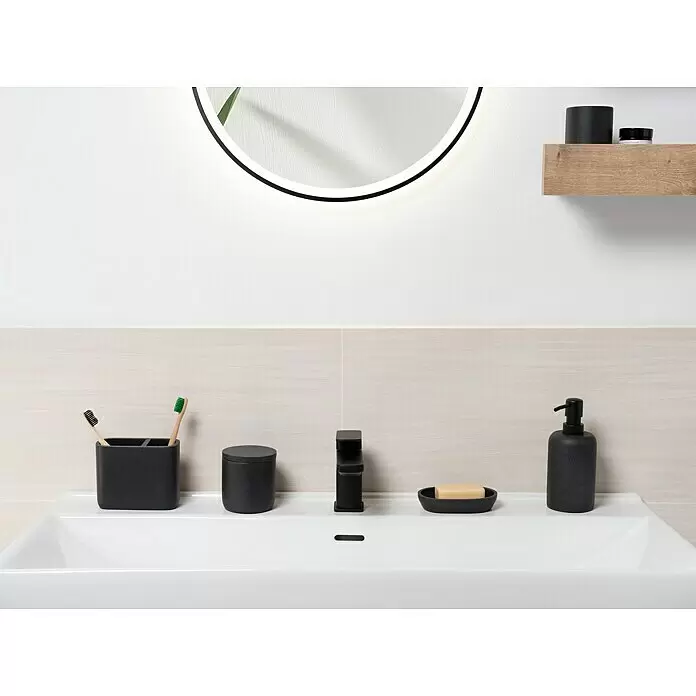 Camargue Seifenspender Stone - Polyresin, Schwarz - Stimmungsaufnahme