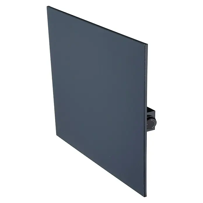Admiral Infrarot-Metallheizkörper - 600 x 600 mm, 365 W, Anthrazit - Nahaufnahme einer grauen Heizkörperverkleidung, die eine moderne und unauffällige Heizlösung zeigt.