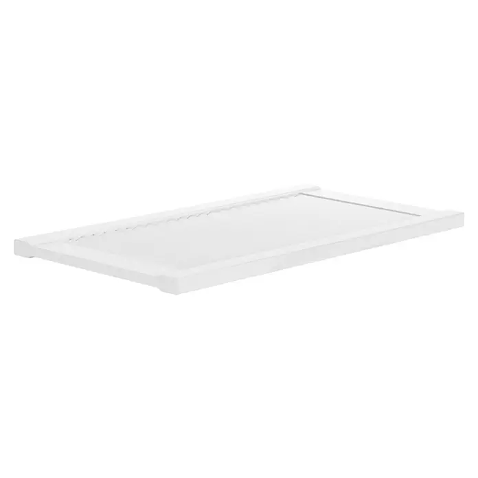 Lamellentür - B x H: 394 x 762 mm, Art Lamellen: Offen, Weiß - Weiße Duschwanne mit niedrigem Profil und rutschfester Oberfläche für mehr Sicherheit und Komfort im Badezimmer.