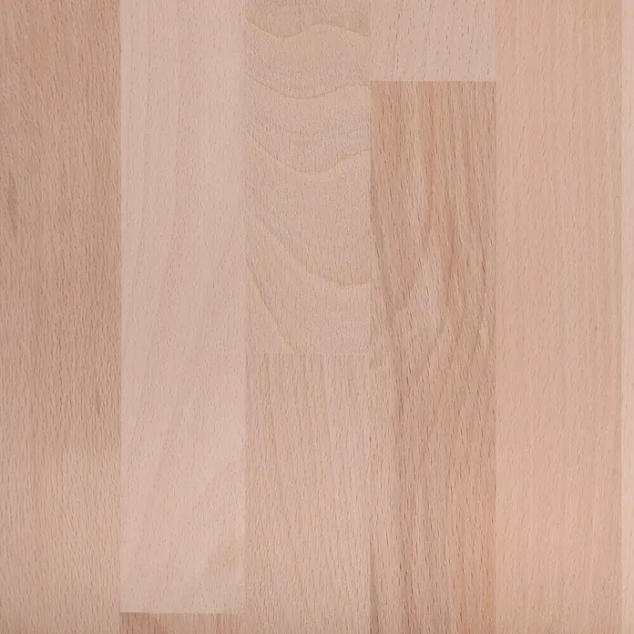 Leimholzplatte - Buche, Qualitätsstufe Leimholzplatte: B/C, 2.500 x 400 x 18 mm - Holz-Arbeitsplatte aus Buchenholz mit warmem Farbton, ideal für Küchen und Arbeitsbereiche. Die Oberfläche zeigt eine feine Maserung und natürliche Holzstruktur.