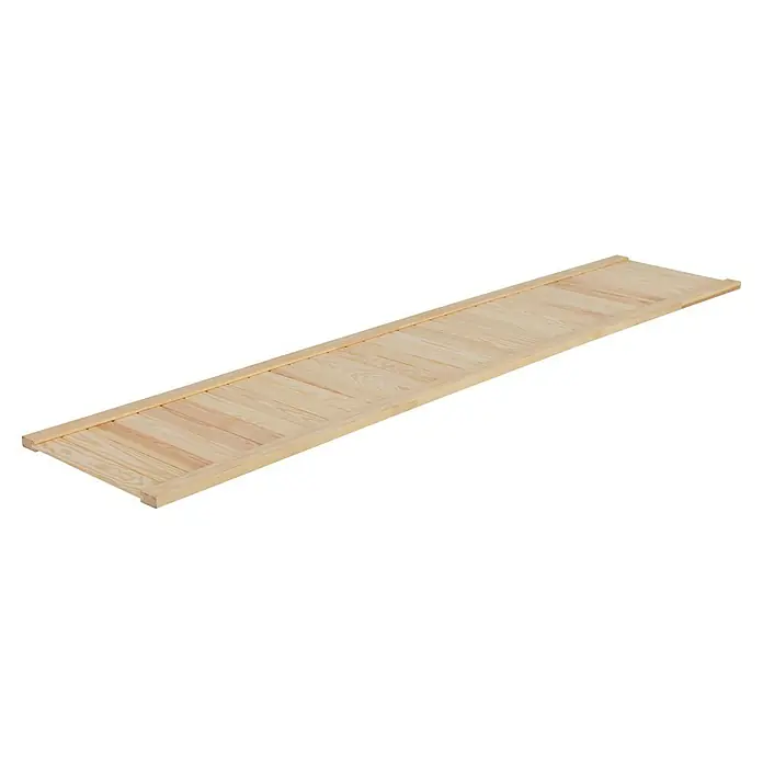 Möbeltür - B x H: 394 x 1.995 mm, Natur - Hier ist ein Holzregal, perfekt für zusätzliche Aufbewahrung und rustikalen Charme in Ihrem Zuhause. Es ist stabil und einfach zu montieren.
