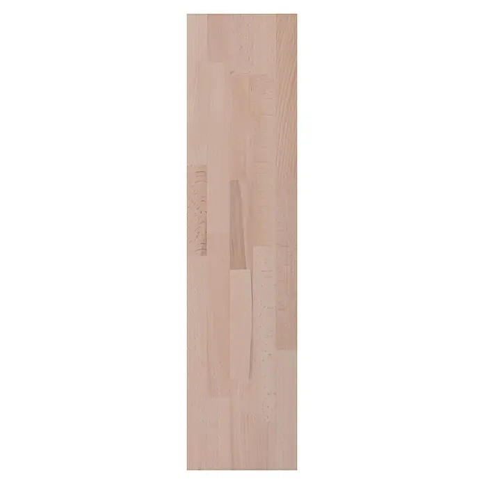 Leimholzplatte - Buche, Qualitätsstufe Leimholzplatte: B/C, 800 x 200 x 18 mm - Nahaufnahme einer hellen Holzplatte mit sichtbaren Maserungen und subtilen Farbunterschieden. Perfekt für rustikale Projekte.
