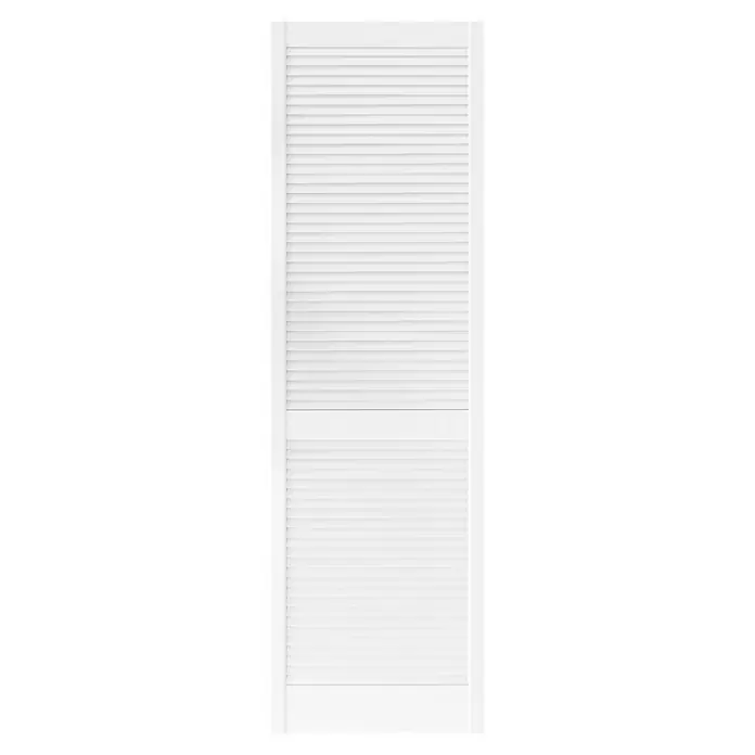 Lamellentür - B x H: 594 x 1.985 mm, Art Lamellen: Offen, Weiß - Eine weiße Lamellentür mit horizontalen Lamellen und einem rechteckigen Design für Innenräume, die Licht und Privatsphäre kombiniert.