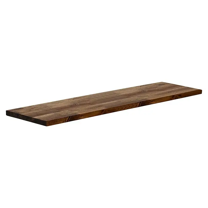 Exclusivholz Tablero de madera laminada EX - Acacia, Nivel de calidad del tablero de madera laminada: B/C, 2.200 x 500 x 18 mm - Tabla de madera: Primer plano de una tabla de madera rústica con vetas marcadas, ideal para presentaciones o uso decorativo.