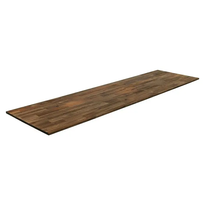 Exclusivholz Tablero de madera laminada EX - Acacia, Nivel de calidad del tablero de madera laminada: B/C, 2.200 x 600 x 18 mm - Vista de una tabla de madera, que muestra vetas naturales y tonos cálidos, ideal para la fabricación de muebles o proyectos de bricolaje.