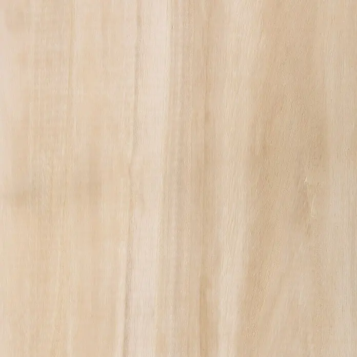 Exclusivholz Tablero de madera laminada - Paulonia, Nivel de calidad del tablero de madera laminada: A/B, 800 x 200 x 18 mm - Primer plano de madera clara con grano fino, ideal para la fabricación de muebles y el diseño de interiores. La textura natural añade calidez y elegancia.