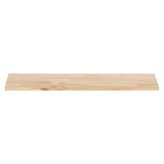Exclusivholz Tablero de madera laminada - Roble, Nivel de calidad del tablero de madera laminada: B/C, 2.200 x 500 x 18 mm - Primer plano de una tabla de madera clara, que muestra el grano y la textura natural de la madera. Ideal para la fabricación de muebles y la decoración.