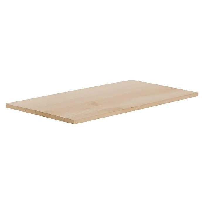 Exclusivholz Tablero de madera laminada - Paulonia, Nivel de calidad del tablero de madera laminada: A/B, 800 x 400 x 18 mm - Tabla de madera: Una tabla de madera rectangular de color claro con vetas visibles y bordes lisos, perfecta para cortar o como elemento decorativo.