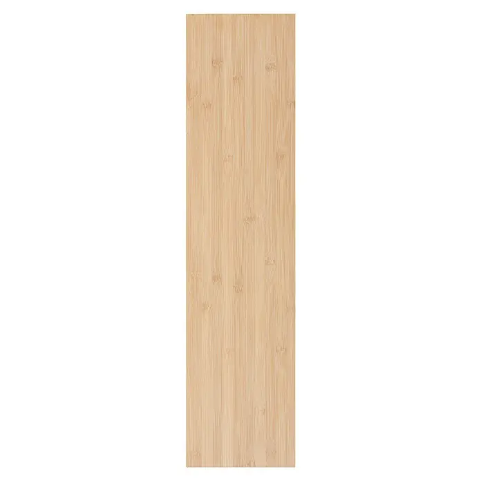 Exclusivholz Leimholzplatte - Bambus, Qualitätsstufe Leimholzplatte: A/B, 800 x 200 x 18 mm - Nahaufnahme einer hellen Bambusplatte, die die natürliche Maserung und Textur des Materials hervorhebt. Ideal für Küchen oder als dekoratives Element.