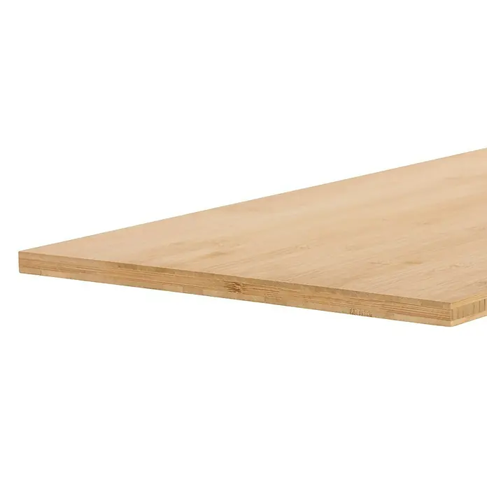 Exclusivholz Leimholzplatte - Bambus, Qualitätsstufe Leimholzplatte: A/B, 800 x 400 x 18 mm - Nahaufnahme einer Bambusplatte, die die natürliche Maserung und Textur des Holzes hervorhebt. Ideal für Möbelbau oder als Schneidebrett geeignet.