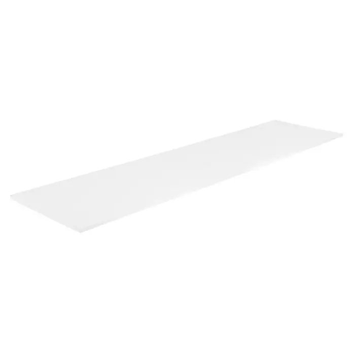 Möbelbauplatte - Weiß, 200 x 50 x 1,6 cm - Eine elegante, schwebende weiße Ablagefläche. Ideal für moderne Innenräume und minimalistisches Design, die eine ruhige und aufgeräumte Atmosphäre schaffen.