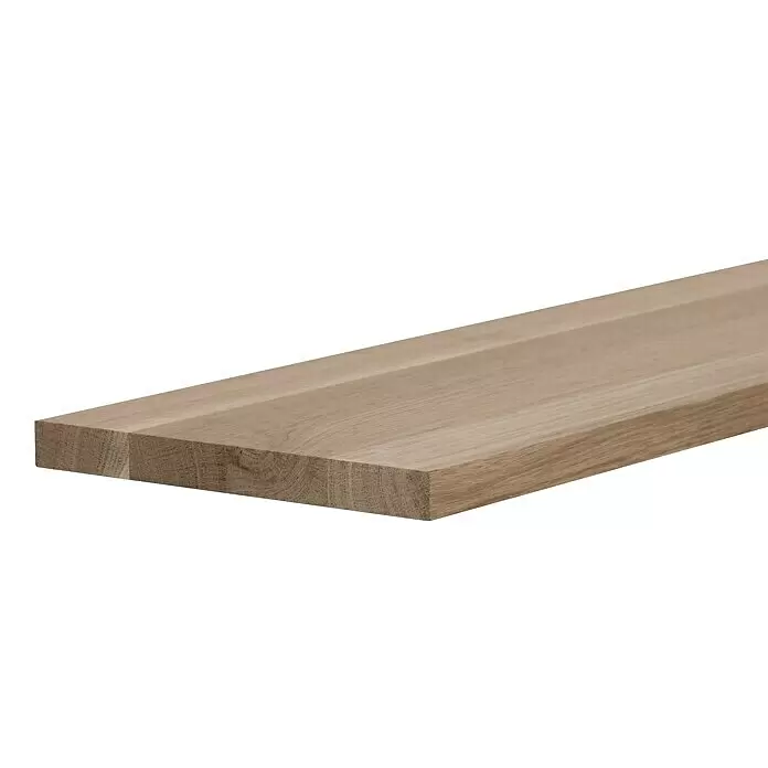 Exclusivholz Leimholzplatte Rustic - Eiche, Qualitätsstufe Leimholzplatte: B/C, 800 x 200 x 20 mm - Helles Holzbrett, ein rechteckiges Stück Naturholz, geeignet als Regal oder Möbelplatte.