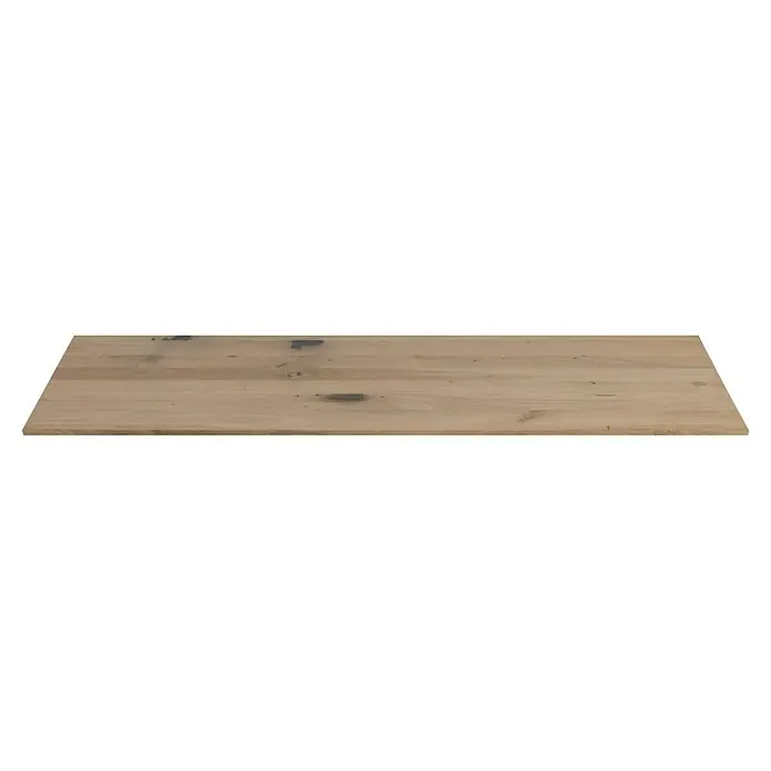 Exclusivholz Tablero de madera laminada - Roble, Nivel de calidad del tablero de madera laminada: B/C, 800 x 400 x 20 mm - Primer plano de un tablero de madera clara con grano visible y algunas manchas más oscuras, ideal como superficie de trabajo o encimera.