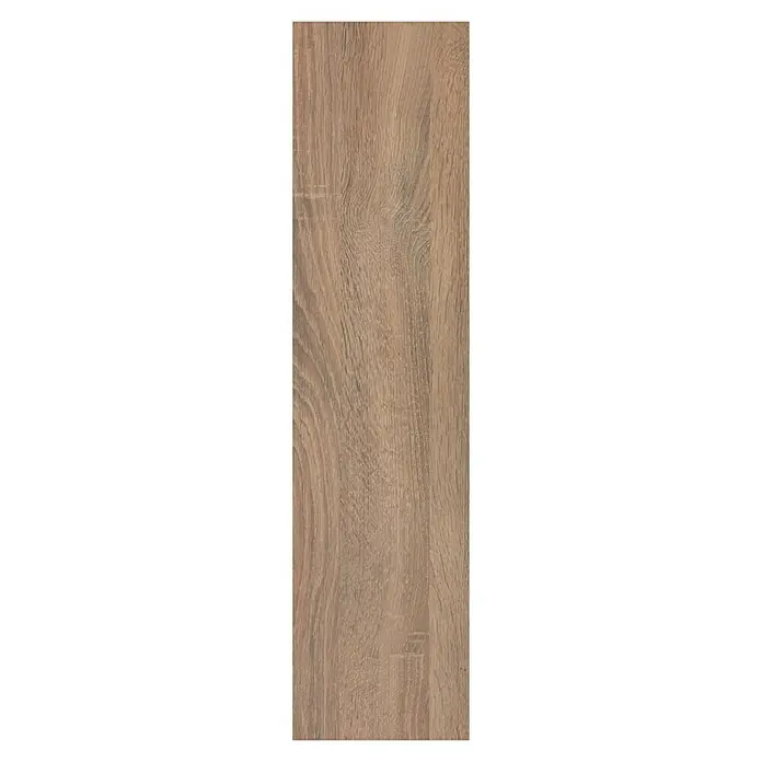 Regalboden - Eiche Sonoma, 80 x 20 x 1,6 cm - Nahaufnahme einer Holzfliese mit detaillierter Maserung und warmen, natürlichen Farbtönen. Perfekt für Bodenbeläge oder Wandverkleidungen.