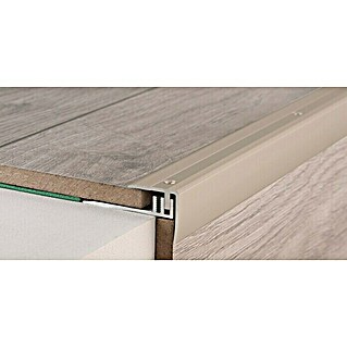 LOGOCLIC Treppenkantenprofil 229 (Edelstahl matt, 1 m x 27,7 mm x 27 mm, Montageart: Schrauben)