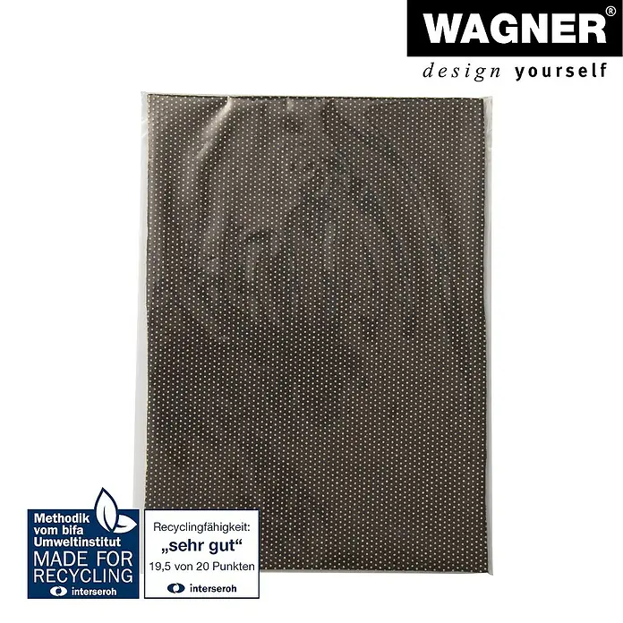 Wagner System Antirutschmatte - 297 x 210 mm, Filz, Braun, Beige - Produktfoto einer Wagner-Designvorlage, die als "sehr gut" recycelbar eingestuft wurde.