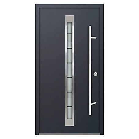 FM Türen Haustür AC68-520 (110 x 210 cm, DIN Anschlag: Rechts, Anthrazit)