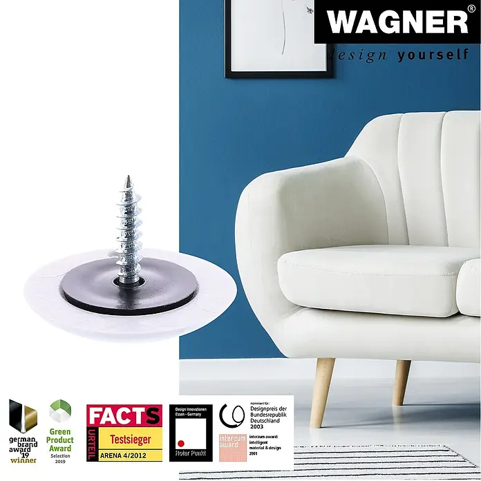 Wagner System Filzgleiter Hyper Slim - Durchmesser: 25 mm, 4 Stk., Mit Schraube - Bild von Wagner Möbelgleiter mit Schraube. Der Möbelgleiter schützt Böden vor Kratzern und Beschädigungen und ermöglicht einfaches Verschieben von Möbeln.