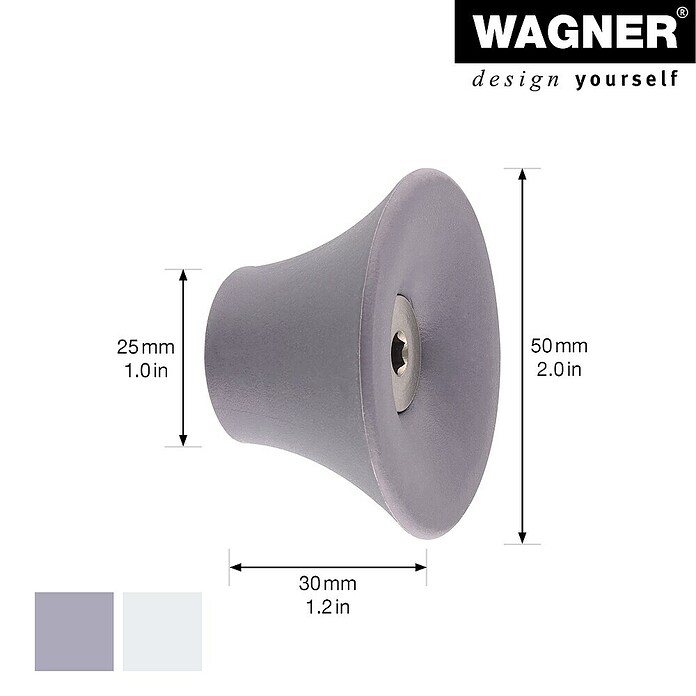 Wagner System Garderobenhaken-Set Hooks4Home (Ø x H: 50 x 30 mm, Grau, 4 Stk.) | BAUHAUS