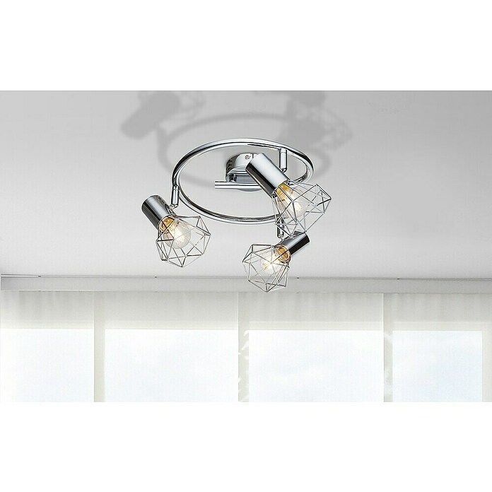 Globo Xara I Regleta (120 W, L x An x Al: 25 x 25 x 15 cm, Plateado, Plateado, E14) | BAUHAUS