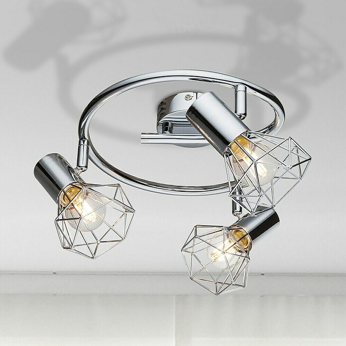 Globo Xara I Regleta (120 W, L x An x Al: 25 x 25 x 15 cm, Plateado, Plateado, E14) | BAUHAUS