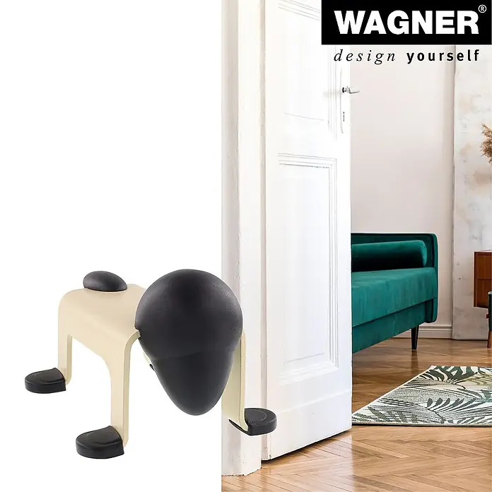 Wagner System Bodentürstopper EH5206 - L x B x H: 59 x 106 x 71 mm, Stahl, Gelb - Dieser Türstopper in Hundeform hält Türen stilvoll offen. Praktisch und dekorativ, ein Hingucker für jedes Zuhause!