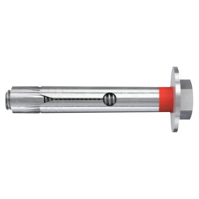 Fischer Anclaje metálico FMS - Ø x L: 10 x 100 mm, 4 ud. - La fijación de taco metálico con collarín, marcada por un anillo rojo, proporciona un anclaje fuerte y fiable para cargas pesadas.