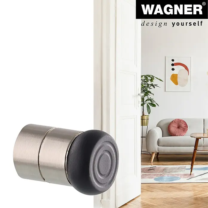 Wagner System Wandtürstopper EH5114 - 1 Stk., Edelstahl-Optik - Dieser Türstopper in Chrom-Optik mit einem Gummipuffer schützt Türen und Wände vor Beschädigungen. Er ist einfach zu montieren und unauffällig.