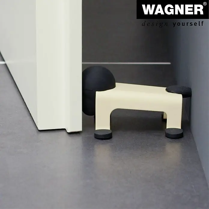 Wagner System Bodentürstopper EH5206 - L x B x H: 59 x 106 x 71 mm, Stahl, Gelb - Dieser lustige Türstopper in Hundeform ist ein dekorativer Helfer, der Türen zuverlässig offen hält. Ein Hingucker für jedes Zimmer.