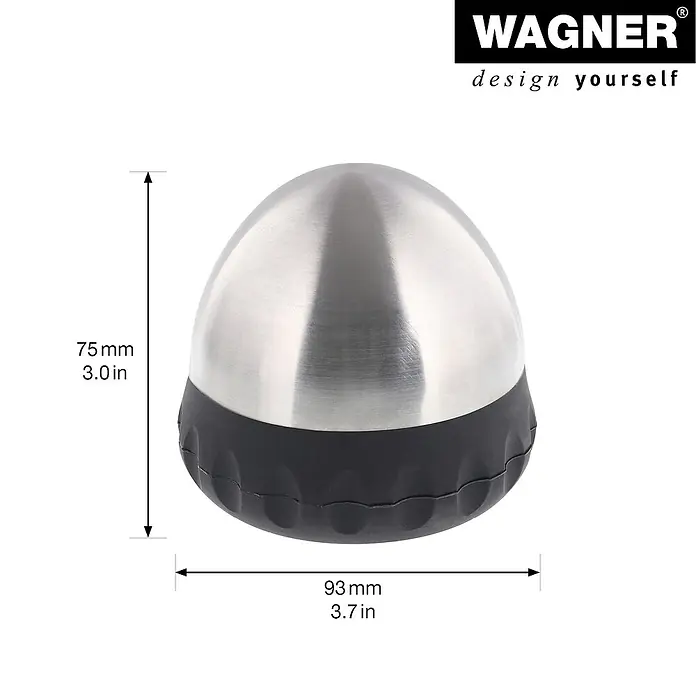 Wagner System Bodentürstopper EH5211 - Ø x H: 93 x 75 mm, Stahl - Produktbild eines Wagner Farbrollers mit den Maßen 75mm Höhe und 93mm Durchmesser.