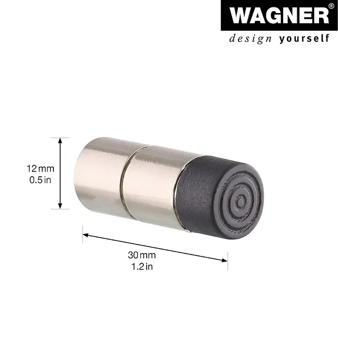 Wagner System Wandtürstopper EH5113 - 1 Stk., Edelstahl-Optik - Produktbild eines Türstoppers von Wagner mit Maßen.