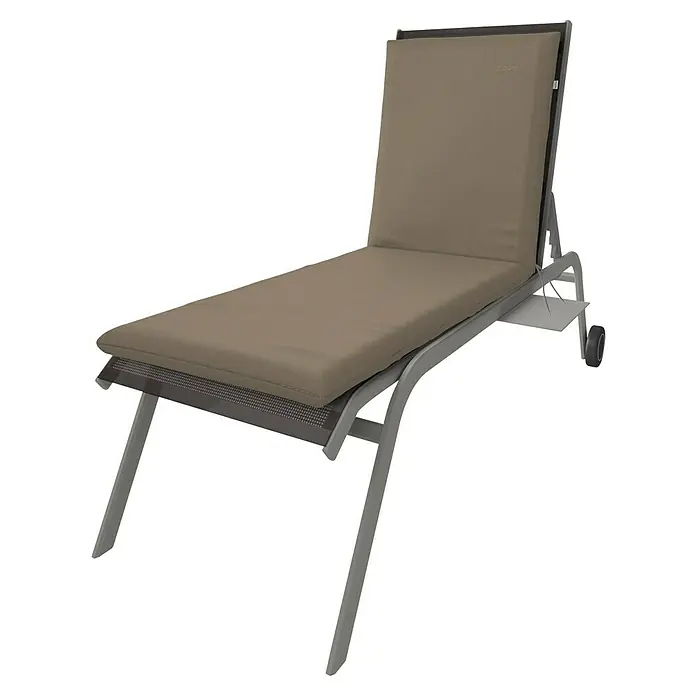 Doppler Liegenauflage Nature - Sand, L x B x H: 195 x 60 x 6 cm, Polyester, Liegenauflage - Sonnenliege mit verstellbarer Rückenlehne und Rädern, ideal für Garten und Terrasse. Komfortable Liegefläche für entspannte Stunden im Freien.