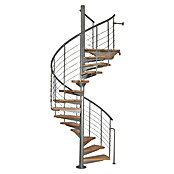 Atrium Spindeltreppe System (Farbton Metall: RAL 9006, Durchmesser: 150 cm, Buche, Geschosshöhe: 280 cm - 300 cm) | BAUHAUS