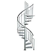 Atrium Spindeltreppe Solo Vertical (Farbton Metall: RAL 9006, Durchmesser: 120 cm, Stahl, Geschosshöhe: 264 cm - 286 cm) | BAUHAUS