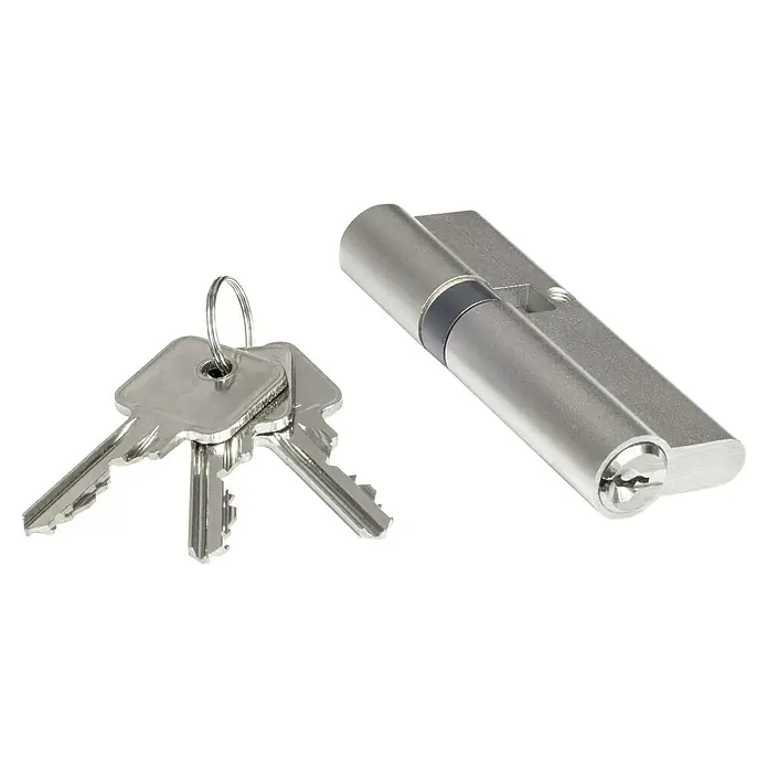 Splendoor Haustür Thermodoor PLUS SP70 RC2 - 110 x 210 cm, DIN Anschlag: Rechts, Anthrazitgrau Feinstruktur - Haustürschloss-Set mit passenden Schlüsseln. Die silberne Oberfläche harmoniert hervorragend mit modernen Türen und sorgt für erhöhte Sicherheit.
