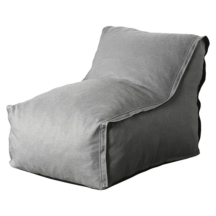 Loungesofa Modul - 107 x 73 x 72 cm, Polyesterfaser, Grau, Mittelelement - Grauer Sitzsack mit einer strukturierten Oberfläche. Das bequeme Möbelstück bietet eine entspannte Sitzgelegenheit und passt gut in moderne Wohnräume.