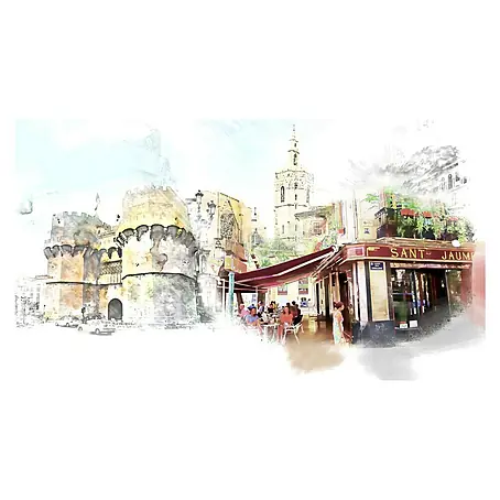 Cuadro pintado a mano Vista Valencia