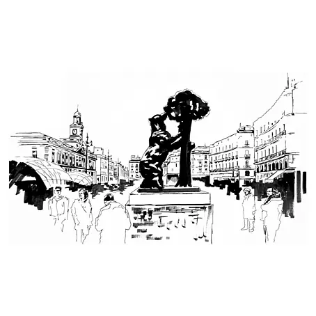 Cuadro pintado a mano Oso y Madroño Madrid