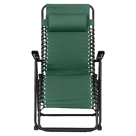 Tumbona reclinable Relax (Metal/Algodón, Respaldo regulable, Verde cazador, An x Pr x Al: 66 x 102 x 111 cm)