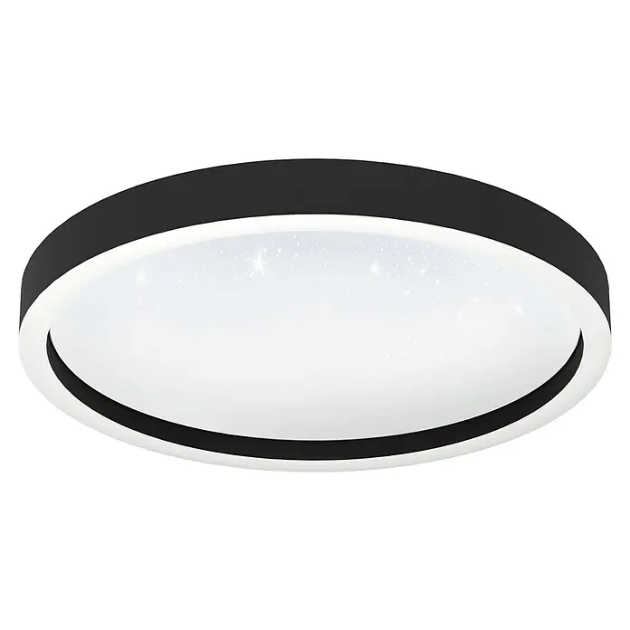 Eglo connect.z LED-Deckenleuchte MONTEMORELOS - 17,8 W, 2.150 lm, Lichtfarbe: RGB - Elegante Deckenleuchte mit Sterneneffekt. Die runde Lampe mit schwarzem Rahmen sorgt für eine stimmungsvolle Beleuchtung im Raum.