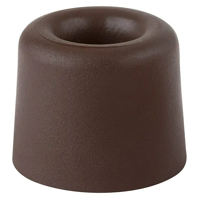 Türstopper schraubbar - Ø x H: 25 x 29 mm, Braun - Brauner Türstopper aus Gummi mit zylindrischer Form und einer Aussparung an der Oberseite, ideal zum Schutz von Wänden und Türen.