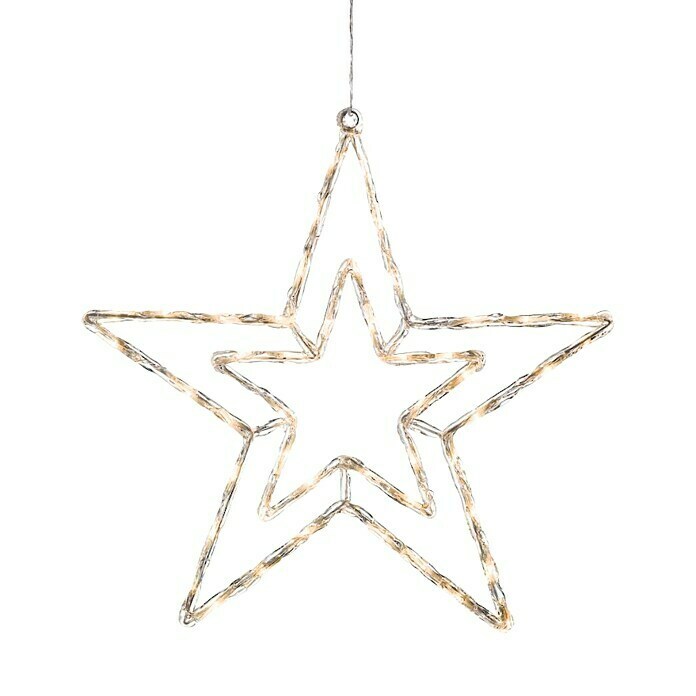 Konstsmide LED-Weihnachtsleuchte Doppelstern (Außen, 48-flammig, Durchmesser: 58 cm, Warmweiß)