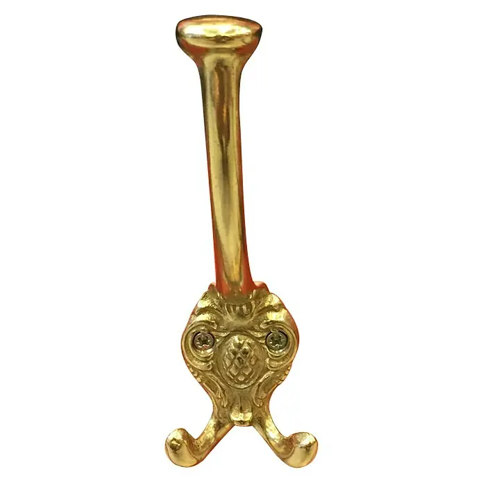 Häfele Gancho para colgar - Altura: 160 mm, Latón pulido - Perchero de pared dorado con base decorativa para colgar ropa y accesorios con estilo.